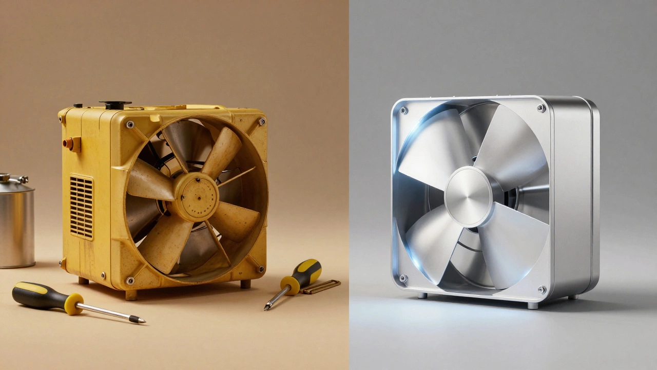 Comparison of old repair vs new extractor fan