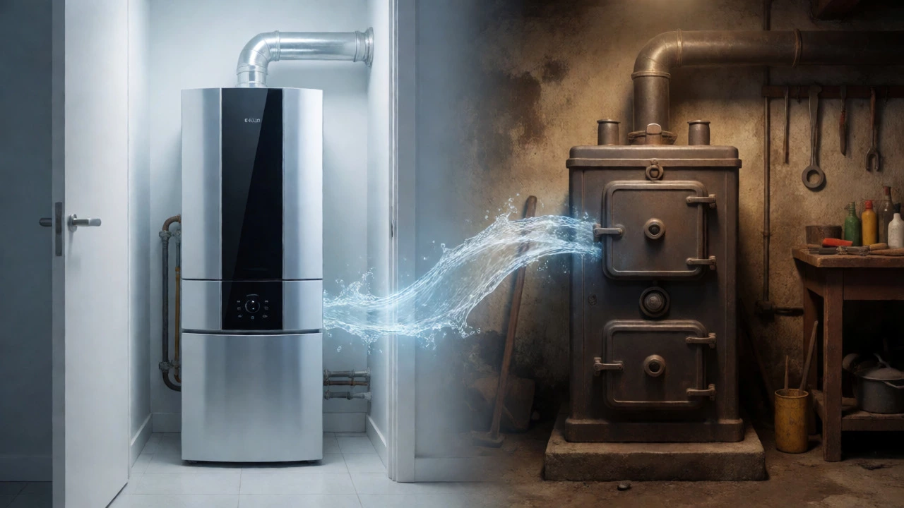 Comparison of modern and cast iron boilers